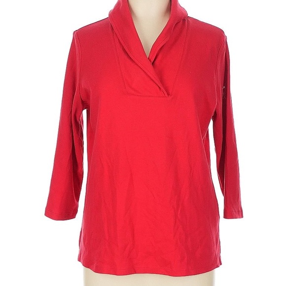 Drapers & Damons Tops - New Drapers & Damons Red Cowl Neck Classic Top 3/4 sleeves M Med